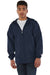 Champion CO125 Mens Wind & Water Resistant Full Zip Hooded Anorak Jacket Navy Blue Model Front
