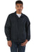Champion CO126 Mens Wind & Water Resistant Snap Down Coach's Jacket Black Model Front