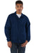 Champion CO126 Mens Wind & Water Resistant Snap Down Coach's Jacket Navy Blue Model Front