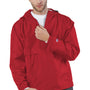 Champion Mens Packable Wind & Water Resistant Anorak 1/4 Zip Hooded Jacket - Scarlet Red