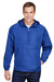 Champion CO200 Mens Packable Wind & Water Resistant Anorak 1/4 Zip Hooded Jacket Athletic Royal Blue Model Front