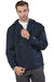 Champion CO200 Mens Packable Wind & Water Resistant Anorak 1/4 Zip Hooded Jacket Navy Blue Model Front