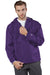 Champion CO200 Mens Packable Wind & Water Resistant Anorak 1/4 Zip Hooded Jacket Ravens Purple Model Front