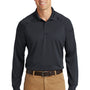 CornerStone Mens Select Tactical Moisture Wicking Long Sleeve Polo Shirt - Charcoal Grey
