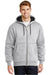 CornerStone CS620 Mens Full Zip Hooded Sweatshirt Hoodie w/ Pockets Heather Grey Model Front
