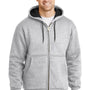 CornerStone Mens Full Zip Hooded Sweatshirt Hoodie w/ Pockets - Heather Grey