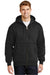 CornerStone CS620 Mens Full Zip Hooded Sweatshirt Hoodie w/ Pockets Black Model Front