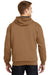CornerStone CS620 Mens Full Zip Hooded Sweatshirt Hoodie w/ Pockets Duck Brown Model Back