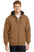CornerStone CS620 Mens Full Zip Hooded Sweatshirt Hoodie w/ Pockets Duck Brown Model Front