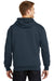 CornerStone CS620 Mens Full Zip Hooded Sweatshirt Hoodie w/ Pockets Navy Blue Model Back