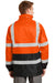 CornerStone CSJ24 Mens ANSI 107 Class 3 Waterproof Full Zip Hooded Jacket Safety Orange Model Back