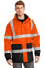 CornerStone CSJ24 Mens ANSI 107 Class 3 Waterproof Full Zip Hooded Jacket Safety Orange Model Front