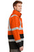 CornerStone CSJ24 Mens ANSI 107 Class 3 Waterproof Full Zip Hooded Jacket Safety Orange Model Side