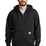 Carhartt Mens Paxton Rain Defender Water Resistant Full Zip Hooded Sweatshirt Hoodie - Black