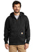 Carhartt CT100614 Mens Paxton Rain Defender Water Resistant Full Zip Hooded Sweatshirt Hoodie w/ Pockets Black Model Front