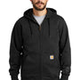 Carhartt Mens Paxton Rain Defender Water Resistant Full Zip Hooded Sweatshirt Hoodie w/ Pockets - Black