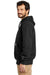 Carhartt CT100615 Mens Paxton Rain Defender Water Resistant Hooded Sweatshirt Hoodie w/ Pouch Pocket Black Model Side