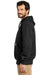 Carhartt CT100615 Mens Paxton Rain Defender Water Resistant Hooded Sweatshirt Hoodie Black Model Side