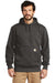 Carhartt CT100615 Mens Paxton Rain Defender Water Resistant Hooded Sweatshirt Hoodie w/ Pouch Pocket Heather Carbon Grey Model Front