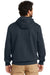 Carhartt CT100615 Mens Paxton Rain Defender Water Resistant Hooded Sweatshirt Hoodie w/ Pouch Pocket Navy Blue Model Back