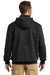 Carhartt CT100617 Mens Paxton Rain Defender Water Resistant 1/4 Zip Hooded Sweatshirt Hoodie w/ Pouch Pocket Black Model Back