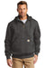 Carhartt CT100617 Mens Paxton Rain Defender Water Resistant 1/4 Zip Hooded Sweatshirt Hoodie Heather Carbon Grey Model Front