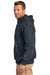 Carhartt CT100617 Mens Paxton Rain Defender Water Resistant 1/4 Zip Hooded Sweatshirt Hoodie w/ Pouch Pocket Navy Blue Model Side