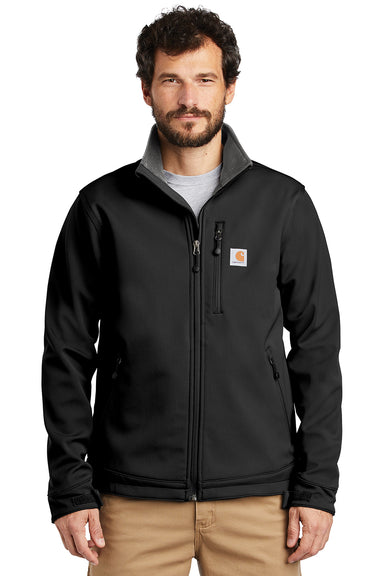 Carhartt CT102199 Mens Crowley Wind & Water Resistant Full Zip Jacket Black Model Front