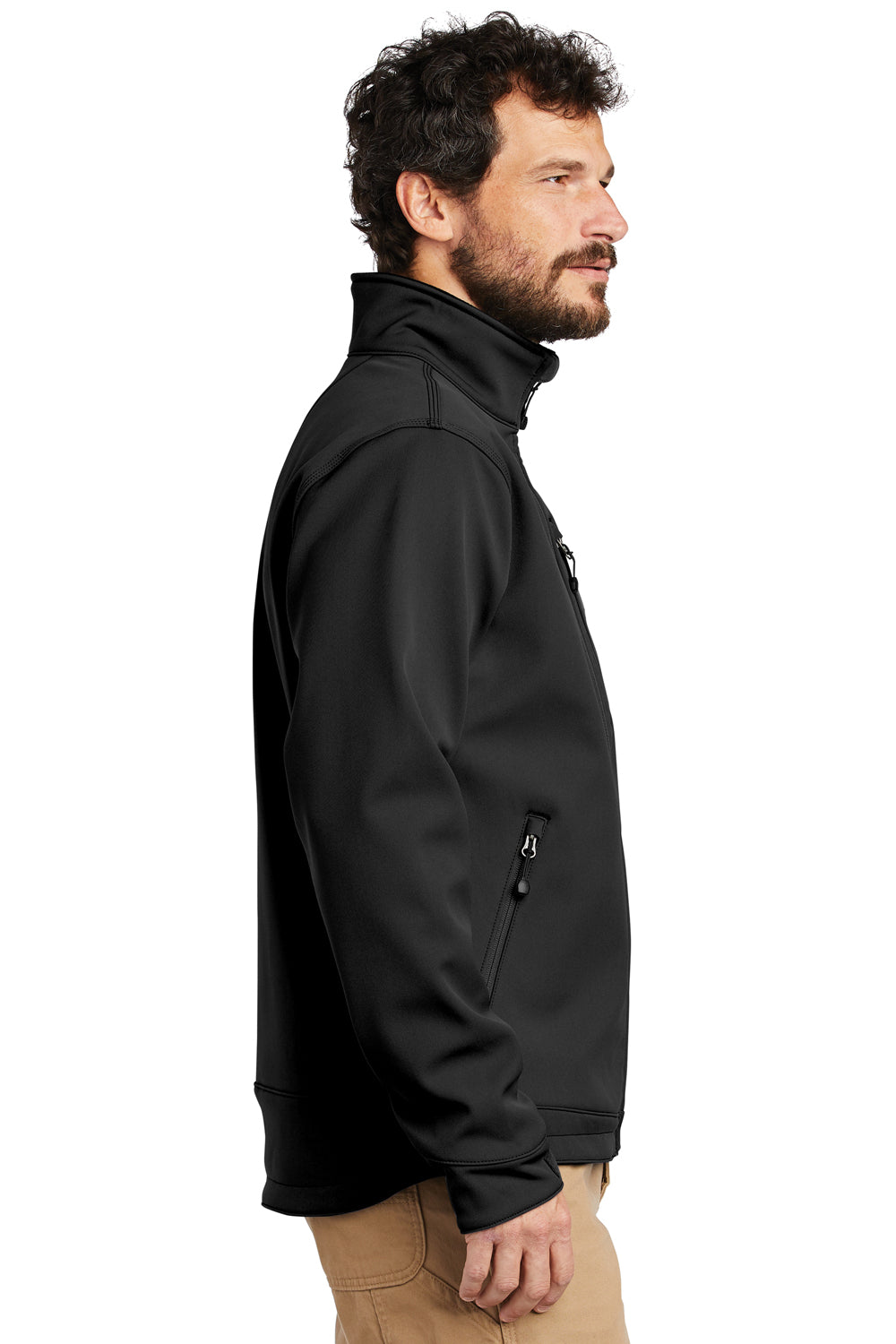 Carhartt CT102199 Mens Crowley Wind & Water Resistant Full Zip Jacket Black Model Side