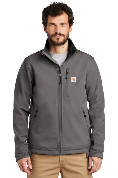 Carhartt CT102199 Mens Crowley Wind & Water Resistant Full Zip Jacket Charcoal Grey Model Front