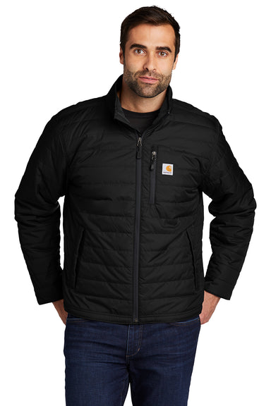 Carhartt CT102208 Mens Gilliam Wind & Water Resistant Full Zip Jacket Black Model Front