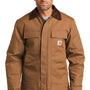 Carhartt Mens Wind & Water Resistant Duck Cloth Full Zip Jacket - Carhartt Brown