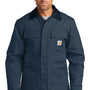 Carhartt Mens Wind & Water Resistant Duck Cloth Full Zip Jacket - Navy Blue