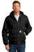 Carhartt CTJ131/CTTJ131 Mens Wind & Water Resistant Duck Cloth Full Zip Hooded Work Jacket Black Model Front