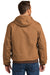 Carhartt CTJ131/CTTJ131 Mens Wind & Water Resistant Duck Cloth Full Zip Hooded Work Jacket Carhartt Brown Model Back