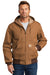 Carhartt CTJ131/CTTJ131 Mens Wind & Water Resistant Duck Cloth Full Zip Hooded Work Jacket Carhartt Brown Model Front