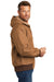Carhartt CTJ131/CTTJ131 Mens Wind & Water Resistant Duck Cloth Full Zip Hooded Work Jacket Carhartt Brown Model Side