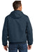 Carhartt CTJ131/CTTJ131/CT106678/CTT106678 Mens Wind & Water Resistant Duck Cloth Full Zip Hooded Work Jacket Navy Blue Model Back