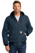 Carhartt CTJ131/CTTJ131/CT106678/CTT106678 Mens Wind & Water Resistant Duck Cloth Full Zip Hooded Work Jacket Navy Blue Model Front