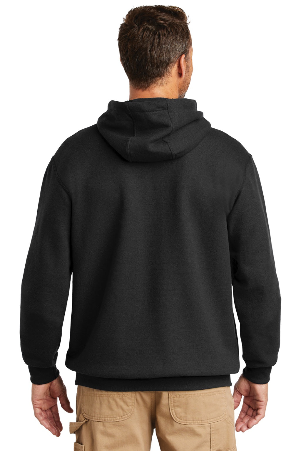 Carhartt CTK121/CTTK121 Mens Hooded Sweatshirt Hoodie w/ Pouch Pocket Black Model Back