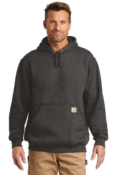 Carhartt CTK121/CTTK121 Mens Hooded Sweatshirt Hoodie w/ Pouch Pocket Heather Carbon Grey Model Front