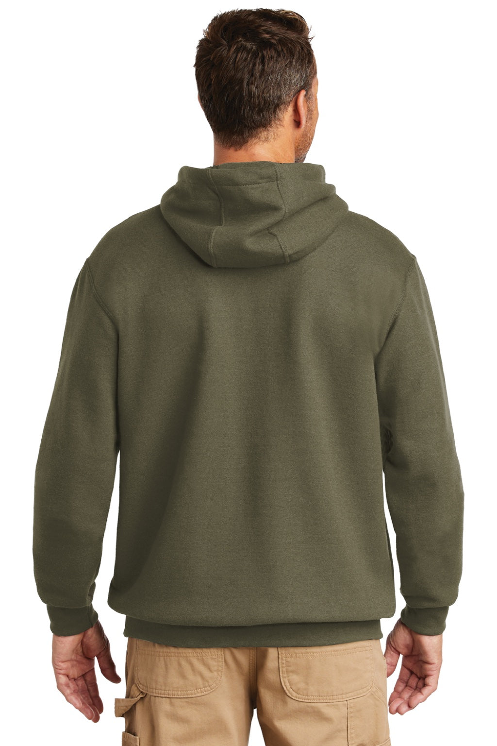 Carhartt CTK121/CTTK121 Mens Hooded Sweatshirt Hoodie w/ Pouch Pocket Moss Green Model Back