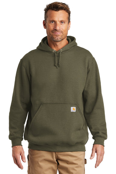 Carhartt CTK121/CTTK121 Mens Hooded Sweatshirt Hoodie w/ Pouch Pocket Moss Green Model Front