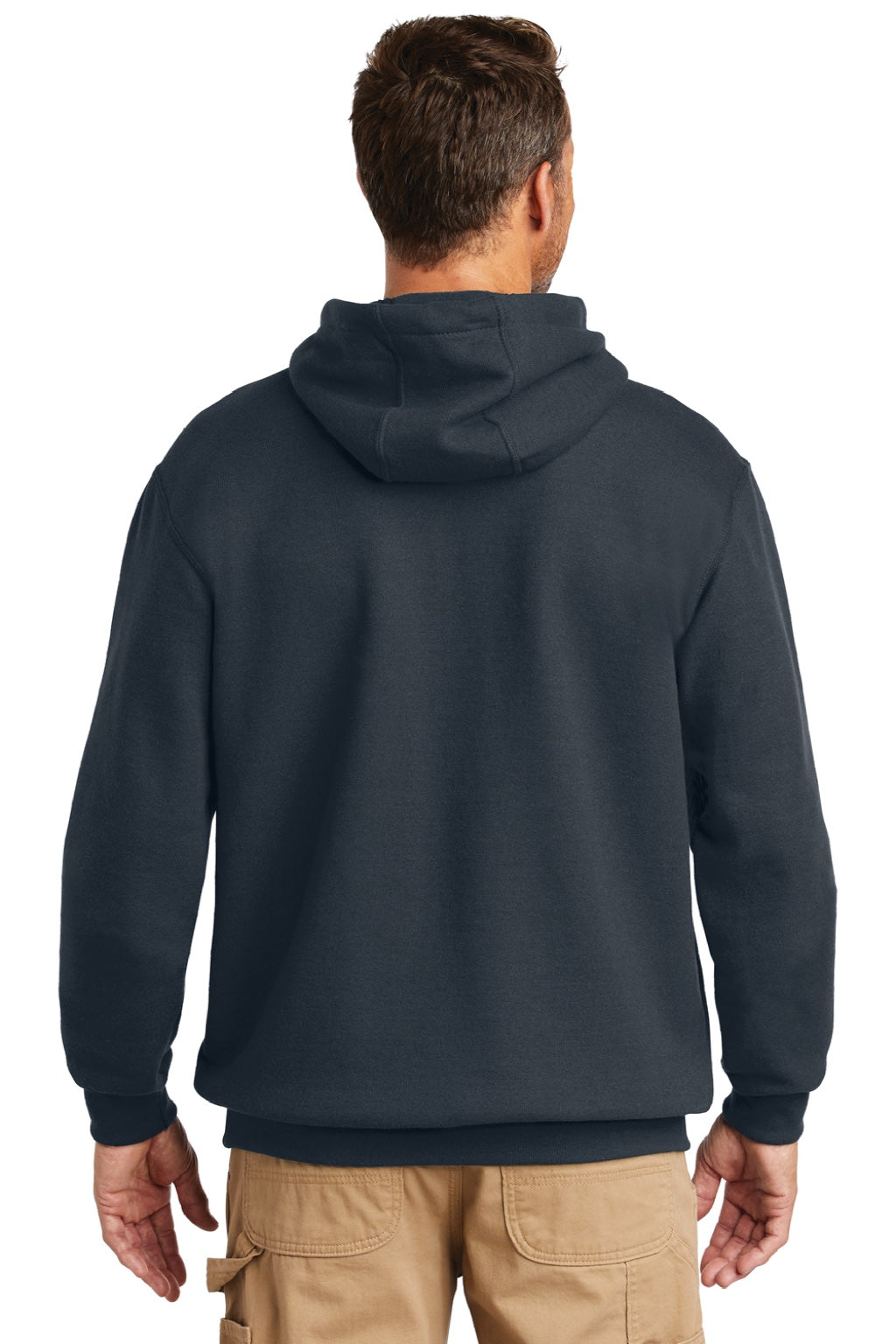 Carhartt CTK121/CTTK121 Mens Hooded Sweatshirt Hoodie w/ Pouch Pocket Navy Blue Model Back