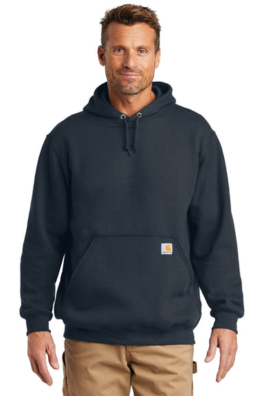 Carhartt CTK121/CTTK121 Mens Hooded Sweatshirt Hoodie w/ Pouch Pocket Navy Blue Model Front