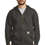 Carhartt Mens Full Zip Hooded Sweatshirt Hoodie - Heather Carbon Grey