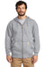 Carhartt CTK122 Mens Full Zip Hooded Sweatshirt Hoodie w/ Pockets Heather Grey Model Front