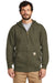 Carhartt CTK122 Mens Full Zip Hooded Sweatshirt Hoodie w/ Pockets Moss Green Model Front
