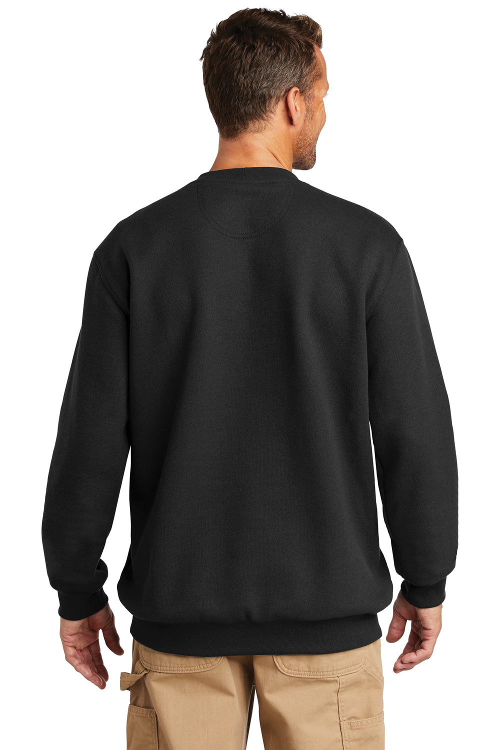 Carhartt CTK124 Mens Crewneck Sweatshirt Black Model Back