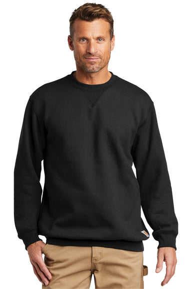Carhartt CTK124 Mens Crewneck Sweatshirt Black Model Front